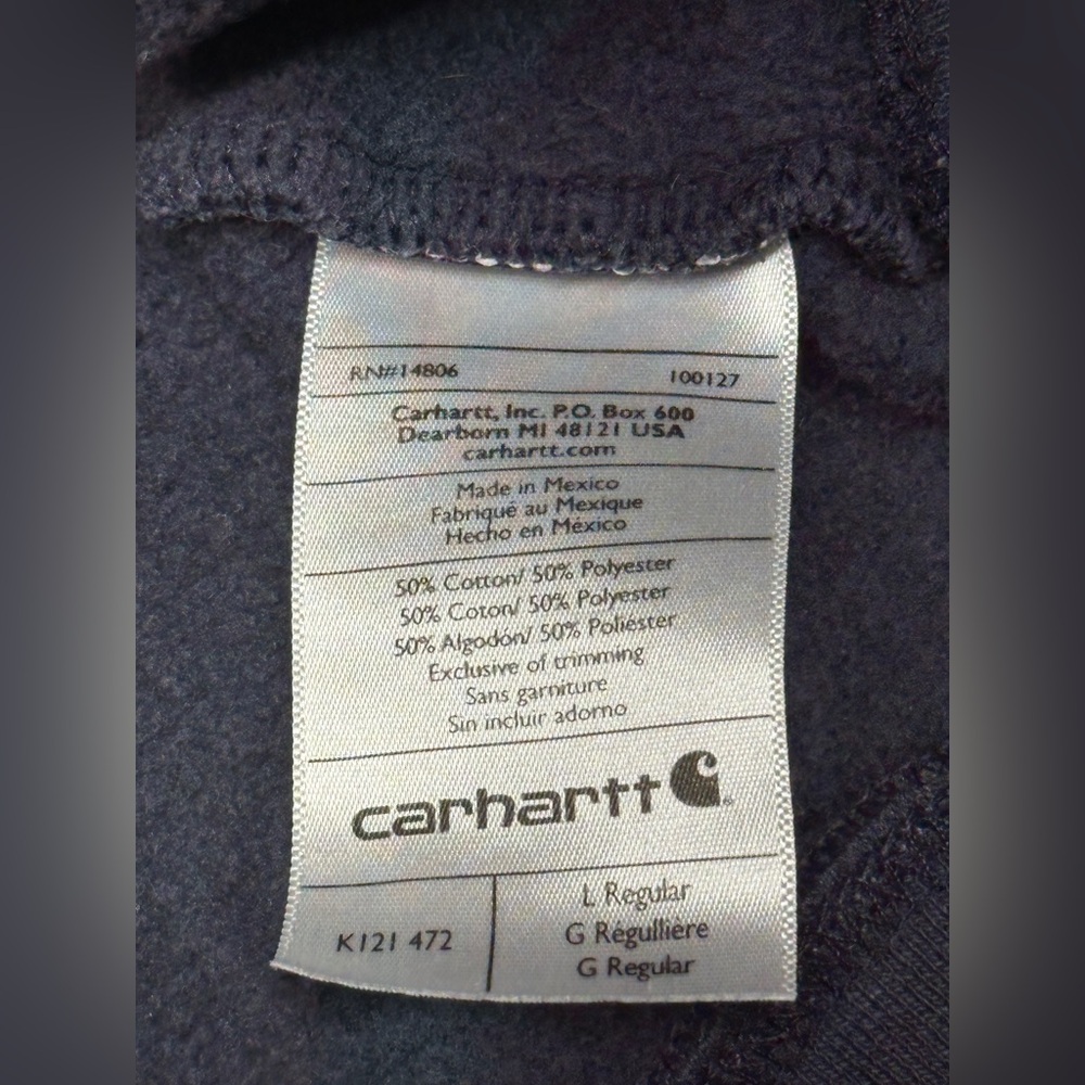 Carhartt Hoodie - Sashiko Mended - Original Fit Workwear - Large - GUC - Picture 4 of 8